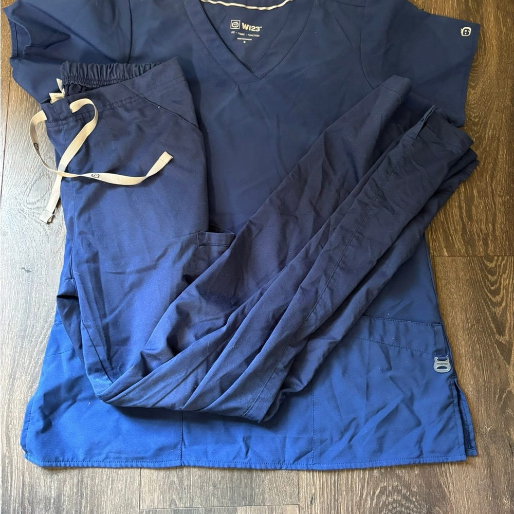 W123 Navy Blue Scrub Set